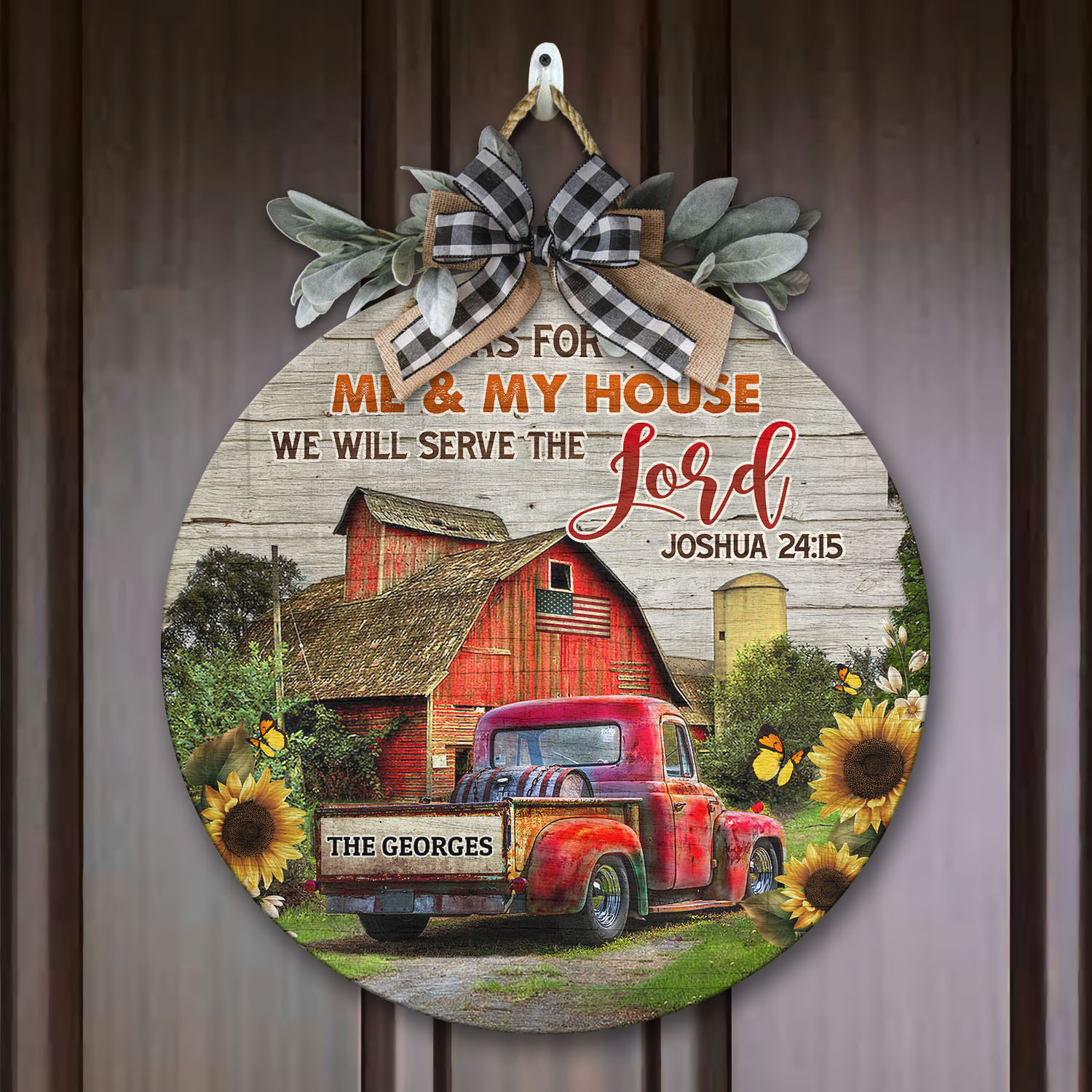 5O. Serve The Lord (Sample Design 1) Door Sign Mockup 7