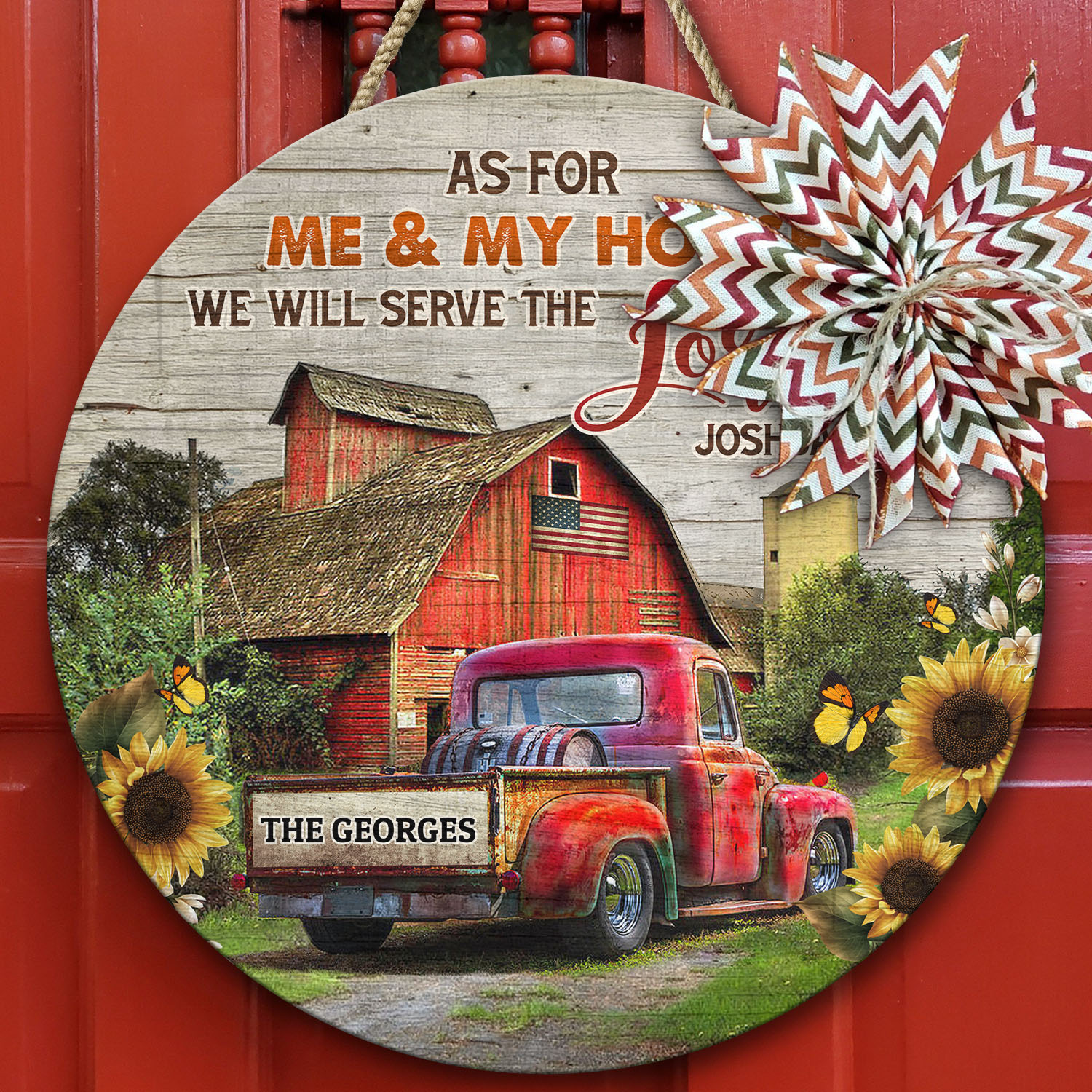 5O. Serve The Lord (Sample Design 1) Door Sign Mockup 10