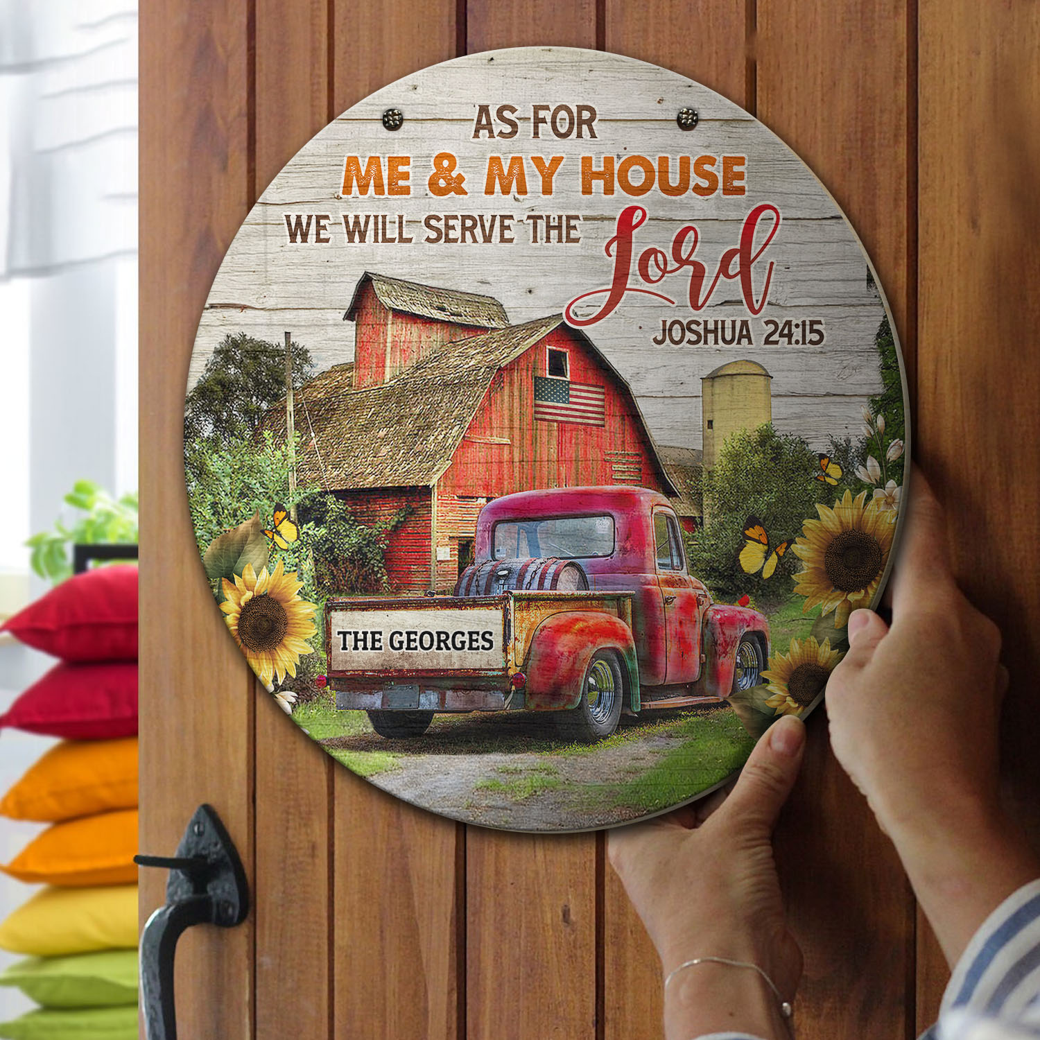 5O. Serve The Lord (Sample Design 1) Door Sign Mockup 13