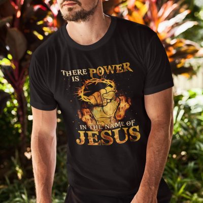 Alternative view of There Is Power In The Name Of Jesus T-Shirt - V-Neck Shirt