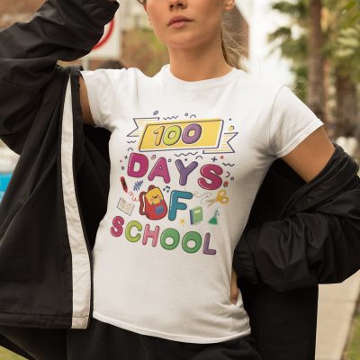 Alternative view of 100 Days Of School Funny T-Shirt - V-Neck Shirt