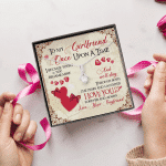 To My Girlfriend Once Upon A Time I Became Yours and You Became Mine Love You Forever Alluring Beauty Necklace