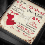 To My Girlfriend Once Upon A Time I Became Yours and You Became Mine Love You Forever Scripted Love Pendant Necklace