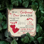 To My Girlfriend Once Upon A Time I Became Yours and You Became Mine Love You Forever Scripted Love Pendant Necklace