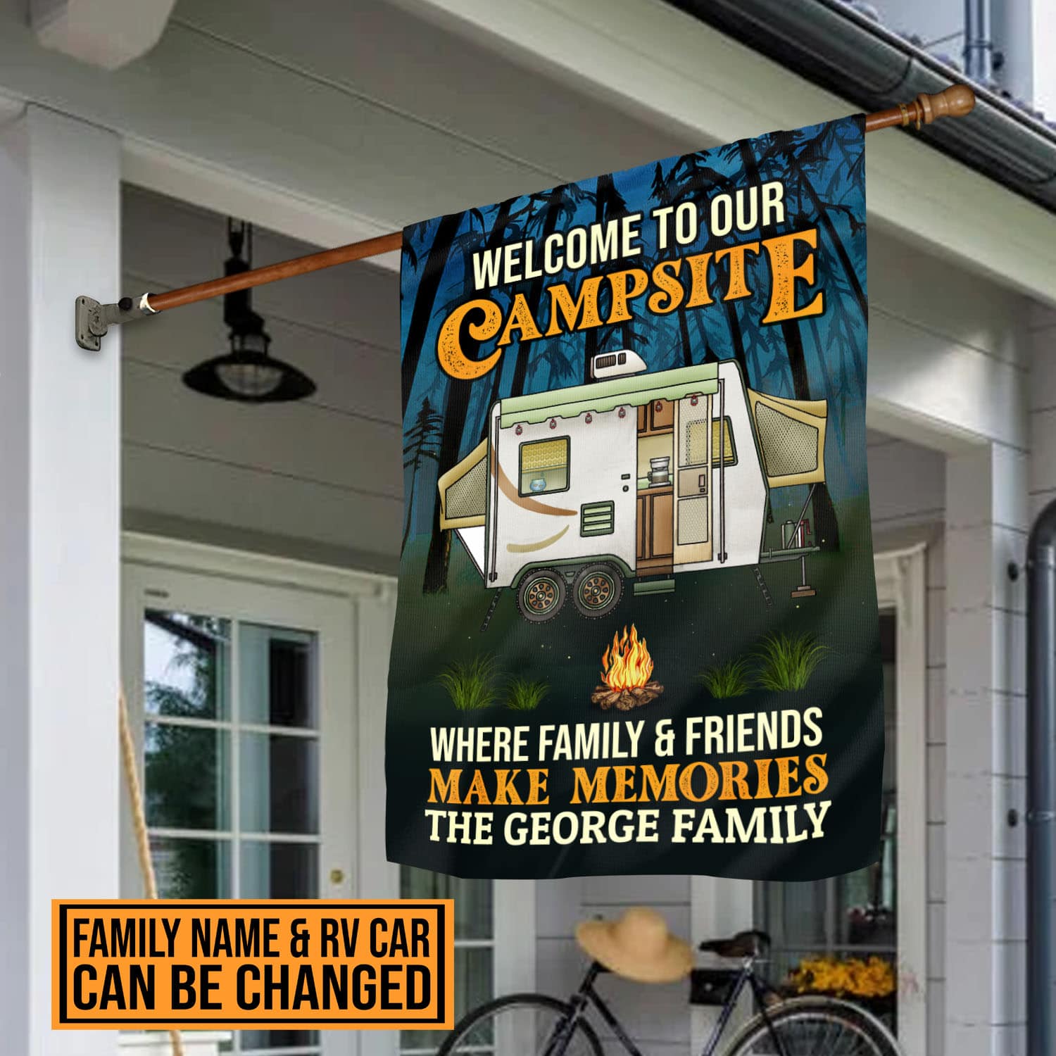 1VT. Welcome To Our Campsite RV Flag mk2
