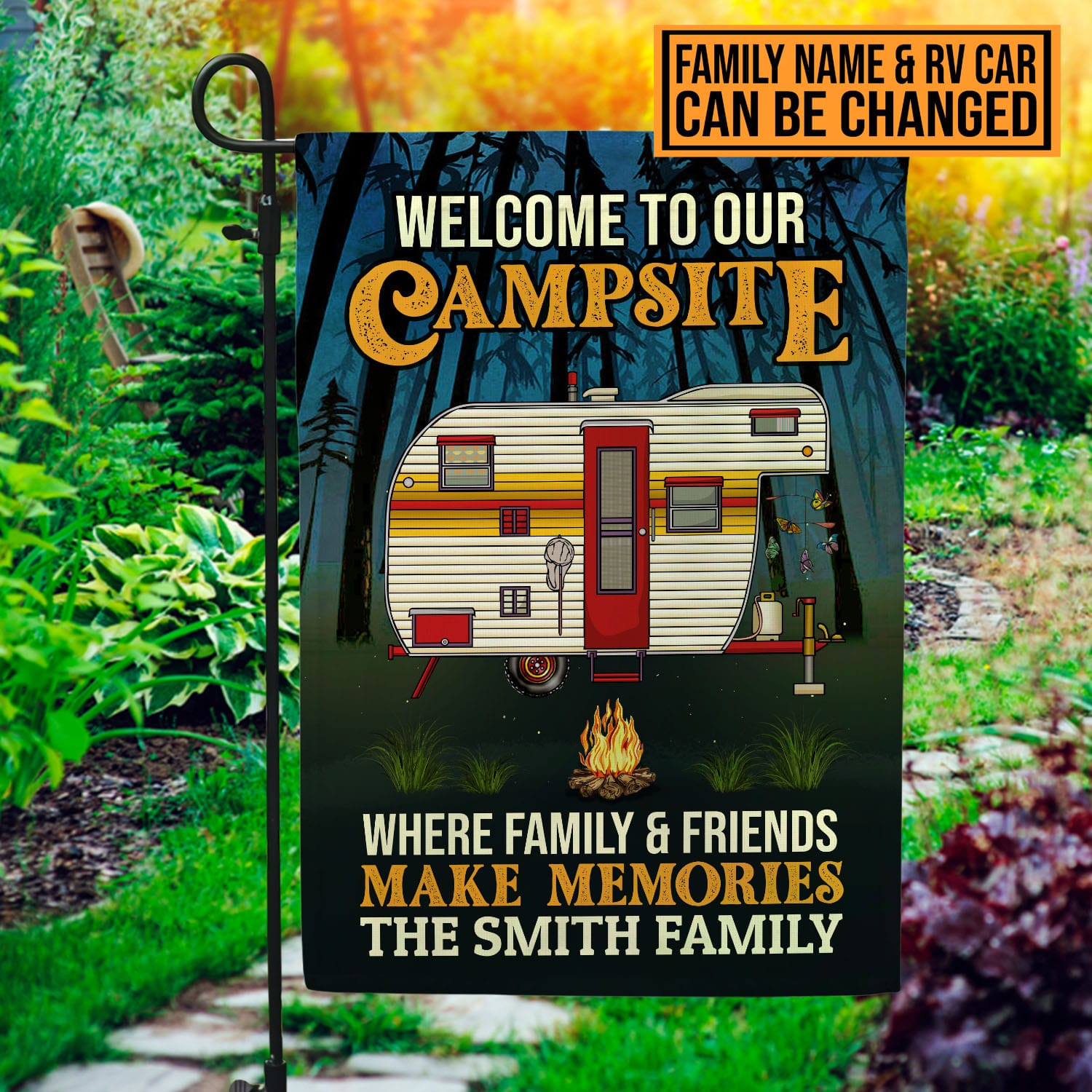 1VT. Welcome To Our Campsite RV Flag mk3