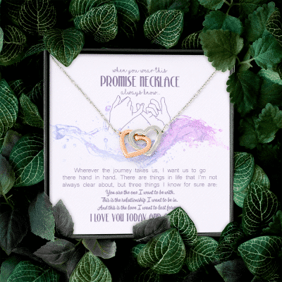 When You Wear This Promise Interlocking Hearts Pendant Necklace - Jewelry Gifts For Her Girlfriend Wife