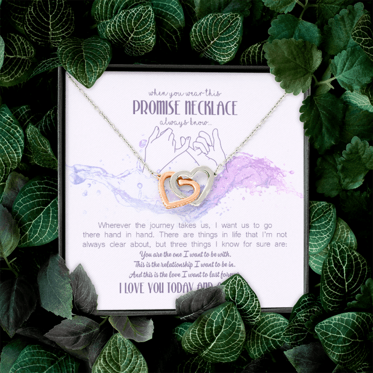 When You Wear This Promise Interlocking Hearts Pendant Necklace - Jewelry Gifts For Her Girlfriend Wife