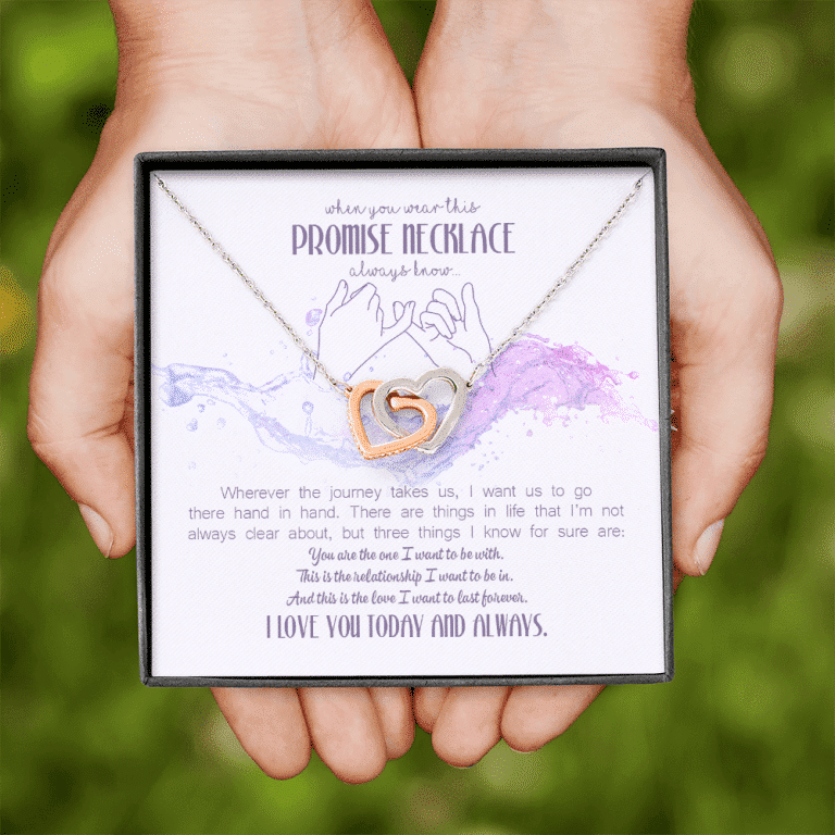 When You Wear This Promise Interlocking Hearts Pendant Necklace - Jewelry Gifts For Her Girlfriend Wife