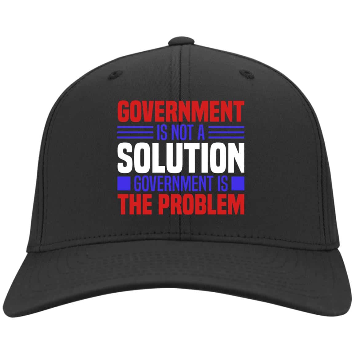 8 HG UU TIEN. Government Is Not The Solution (2), Black, Twill Cap 8 HG UU TIEN. Government Is Not The Solution (2), Black, Twill Cap