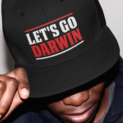 Alternative view of Let's Go Darwin Twill Cap - Funny Joe Biden Supporters High-Profile Snapback Hat