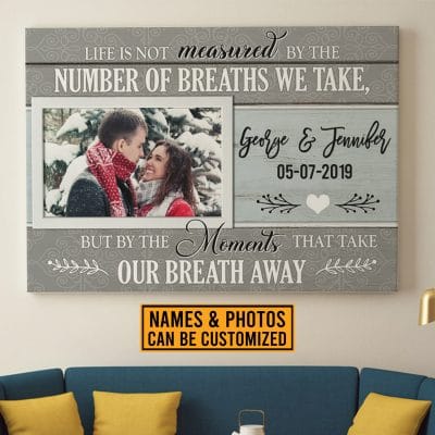 Alternative view of Personalized Photo Moments That Takes Our Breath Away Canvas Print - Gift Ideas For Couples Wall Art - Poster