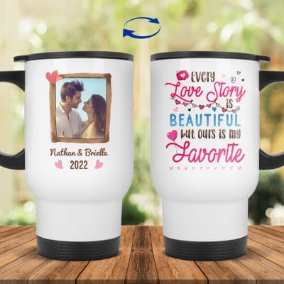 14 oz. White Travel Mug