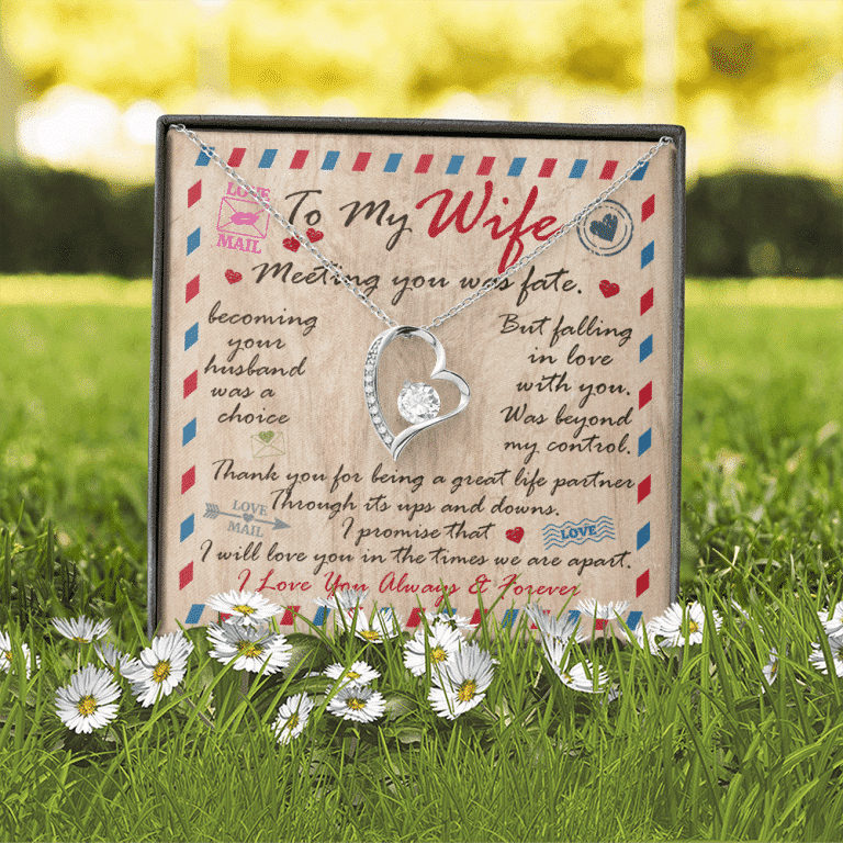 Husband to My Wife Meeting You Was Fate Becoming Your Husband Was a Choice Forever Love Pendant Necklace
