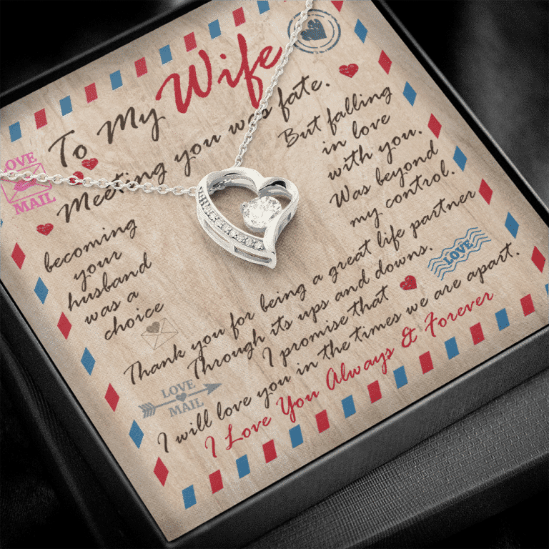 Husband to My Wife Meeting You Was Fate Becoming Your Husband Was a Choice Forever Love Pendant Necklace