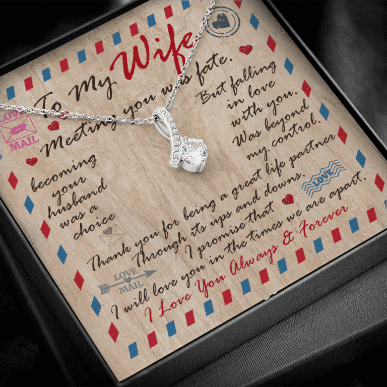 Husband to My Wife Meeting You Was Fate Becoming Your Husband Was a Choice Alluring Beauty Necklace