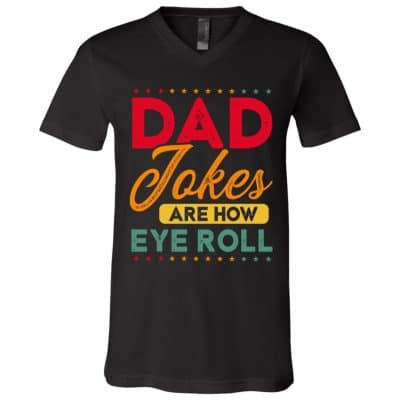 5Th. Dad Jokes (4), Black, V-Neck T-Shirt