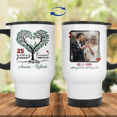 14 oz. White Travel Mug