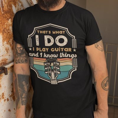 Alternative view of That's What I Do I Play Guitar and I Know Things T-Shirt - V-Neck Shirt