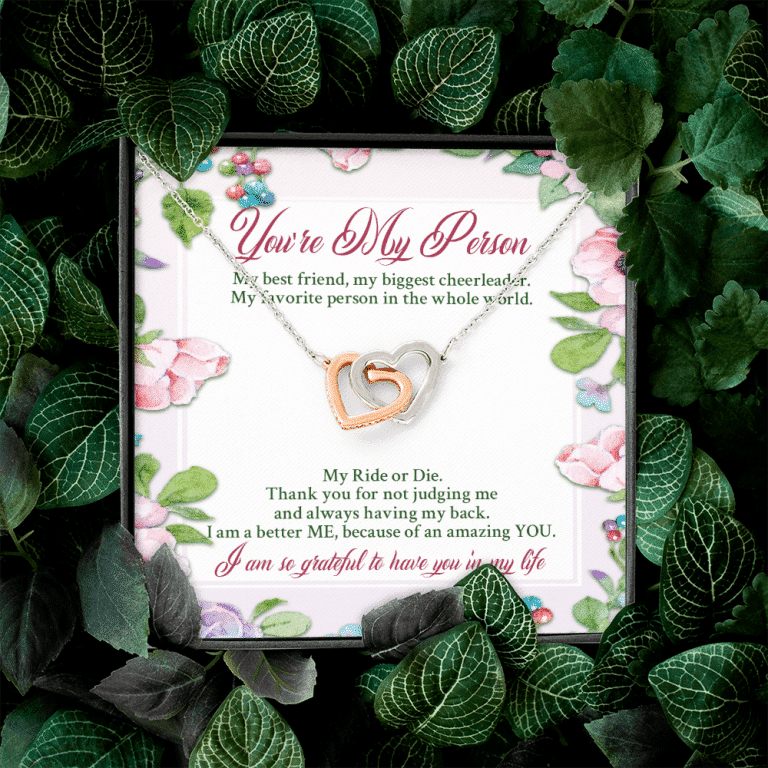 You're My Person My Best Friend My Biggest Cheerleader Interlocking Hearts Pendant Necklace - Bestie Gift Necklace