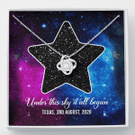 Custom Valentine Gifts Star Map Constellation Necklace Under This Sky It All Began Love Knot Pedant Necklace - Love Knot Necklace