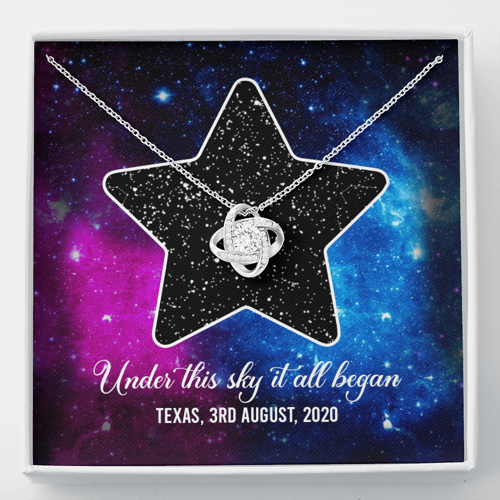 Custom Valentine Gifts Star Map Constellation Necklace Under This Sky It All Began Love Knot Pedant Necklace - Love Knot Necklace Custom Valentine Gifts Star Map Constellation Necklace Under This Sky It All Began Love Knot Pedant Necklace - Love Knot Necklace