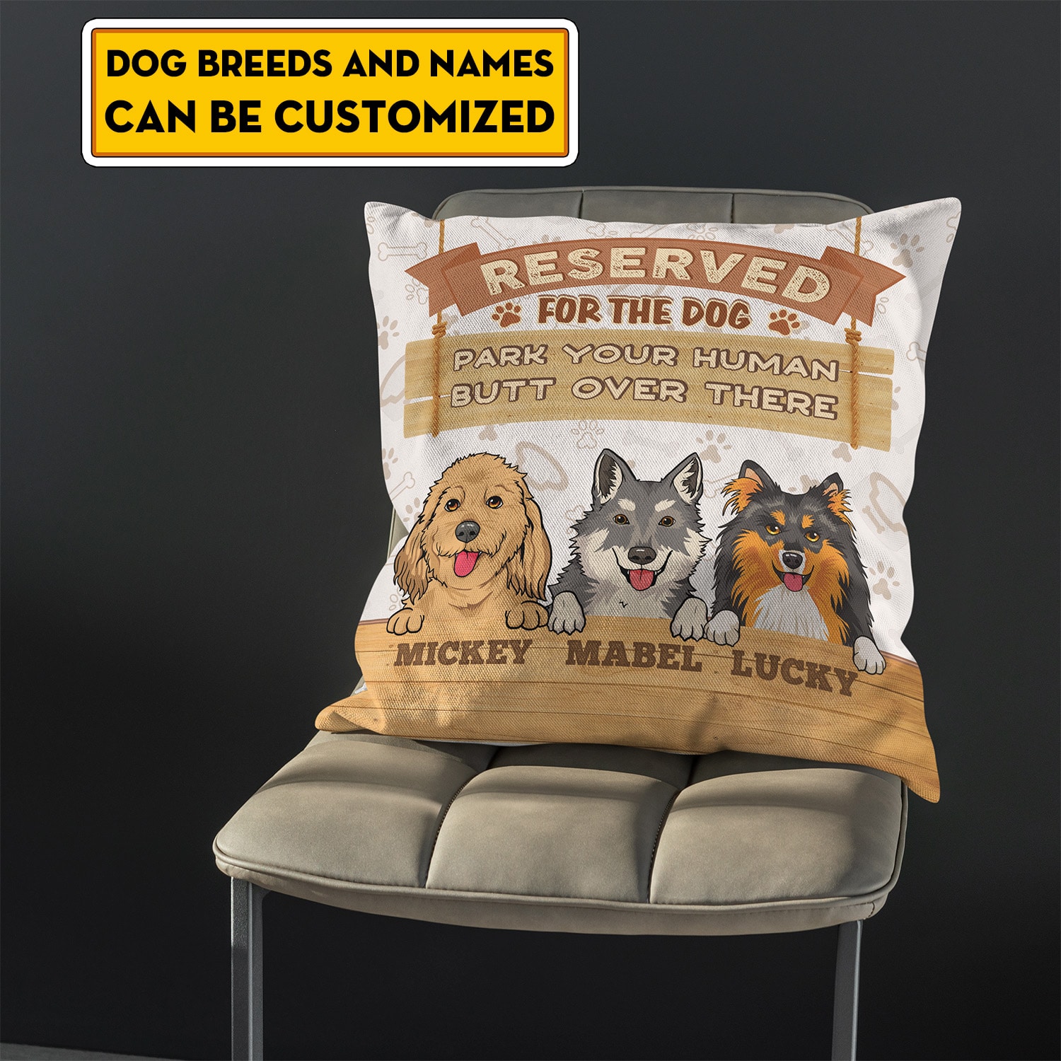 3VT. Reserved For The Dog Pillow pillow mk3