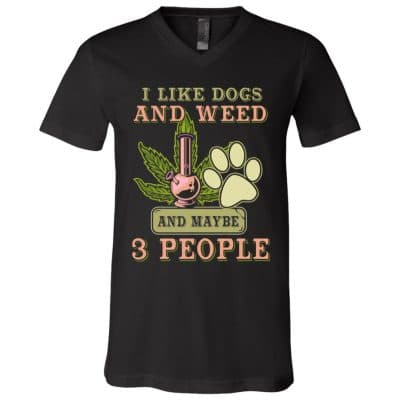 weed t 1, Black, V-Neck T-Shirt