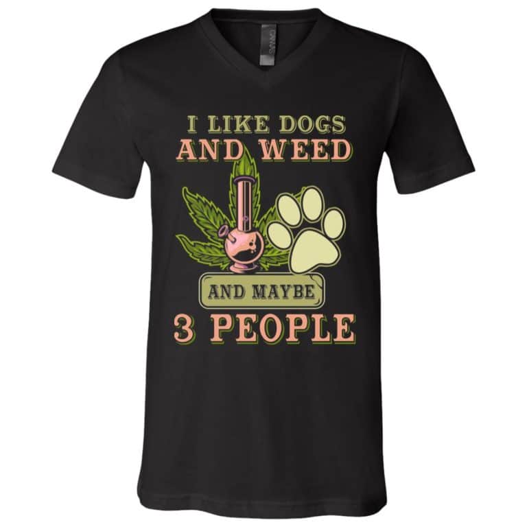 weed t 1, Black, V-Neck T-Shirt