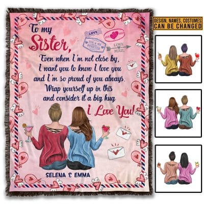 Personalized To My Sister Letter Blanket - Custom Blanket Gift For Sister From Sister
