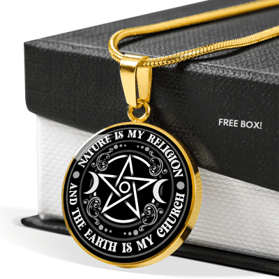 Nature Is My Religion And The Earth Is My Church Witch Luxury Circle Pendant Necklace