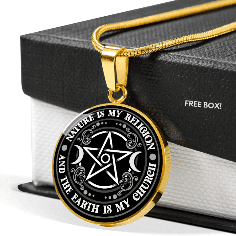 Nature Is My Religion And The Earth Is My Church Witch Luxury Circle Pendant Necklace