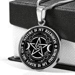 Nature Is My Religion And The Earth Is My Church Witch Luxury Circle Pendant Necklace