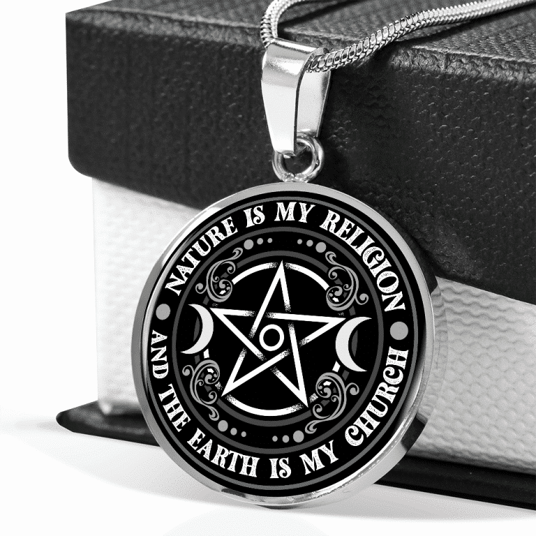 Nature Is My Religion And The Earth Is My Church Witch Luxury Circle Pendant Necklace