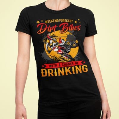 Alternative view of Weekend Forecast Dirt Bikes With A Chance Of Drinking Funny Women T-Shirt - V-Neck Shirt
