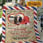 Custom Photo Airmail Letter To My Bestie Side By Side Or Miles Apart Fleece Blanket - Personalized Best Friend Blanket