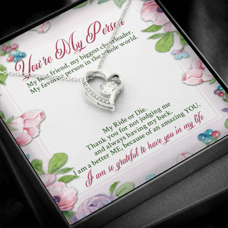 You're My Person My Best Friend My Biggest Cheerleader Forever Heart Pendant Necklace - Bestie Gift Necklace