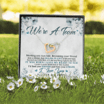 We're a Team Meeting You Was Fate Love You Forever Interlocking Hearts Pendant Necklace
