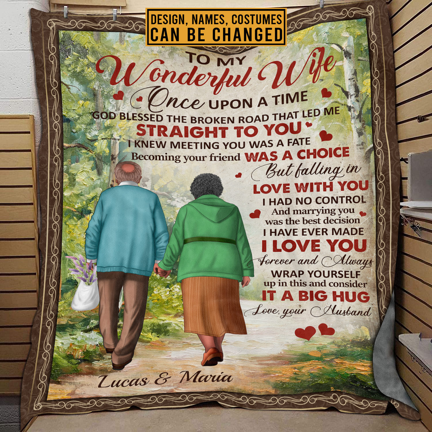 7VT. To My Wonderful Wife Once Upon Old Couple blanket mk4