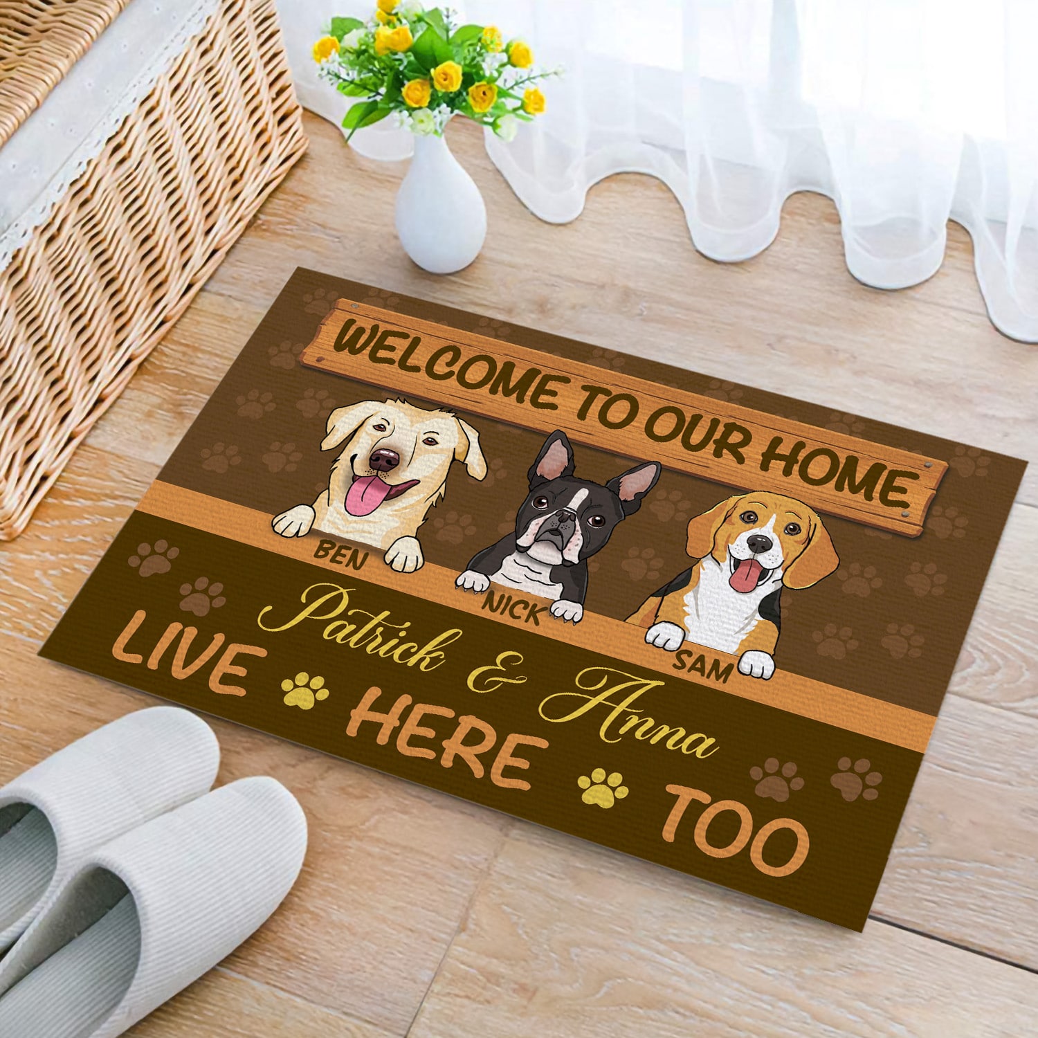 3Th. Dog's House Live Here (Sample Design 3) Doormat mockup 2