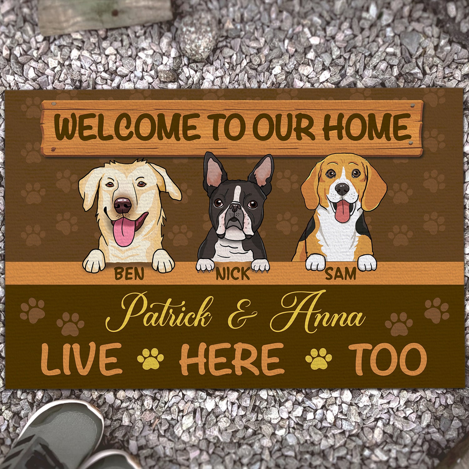 3Th. Dog's House Live Here (Sample Design 3) Doormat Mockup 13