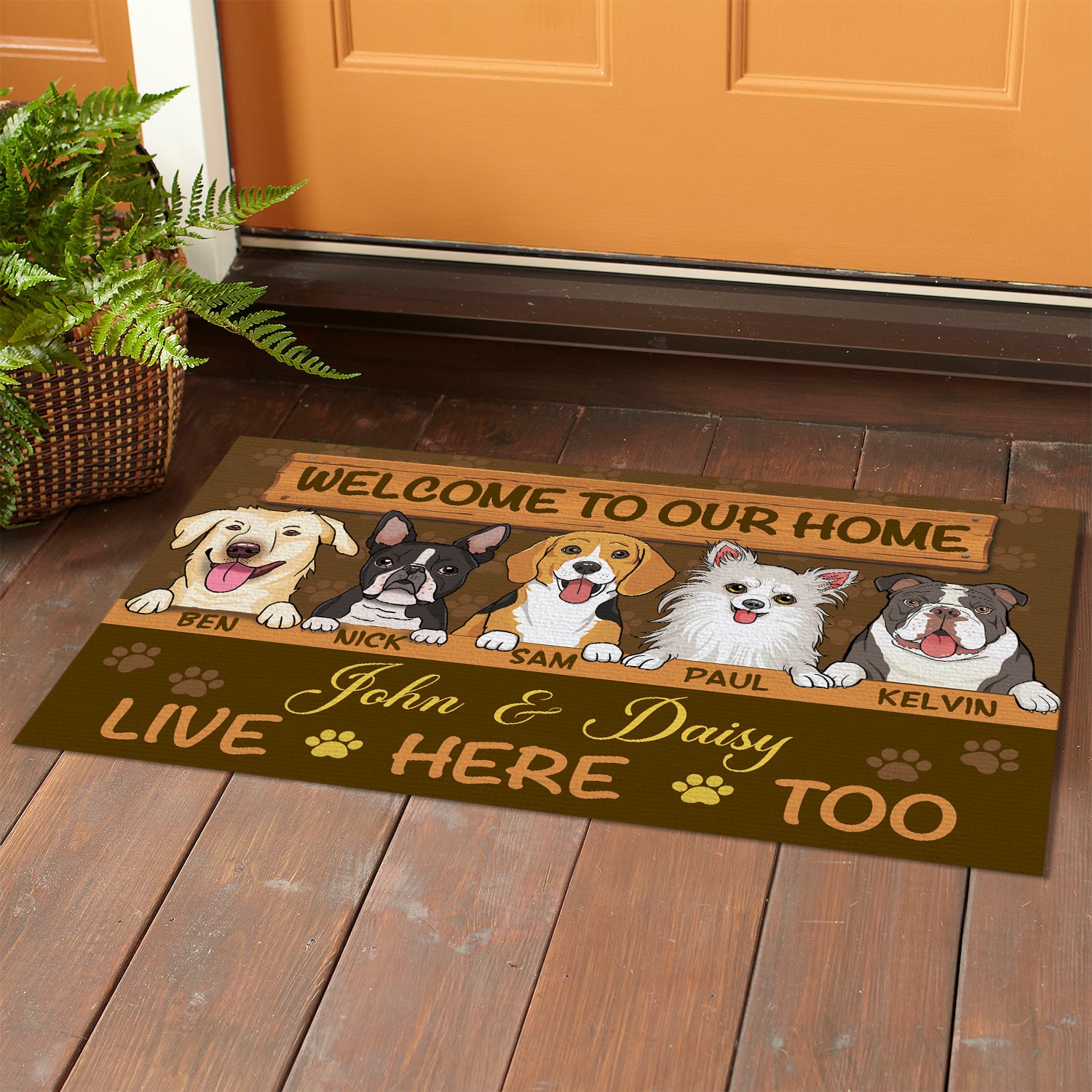 3Th. Dog's House Live Here (Sample Design 5) Doormat mockup 1