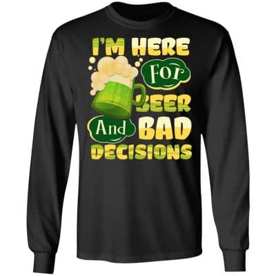 2Th. Here For Green Beer (6), Black, Long Sleeve