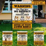 Custom Dog Breeds Flag Warning Our Dogs Have No Respect for Personal Space Enter at Your Own Risk Decorative Garden Flag - House Flag