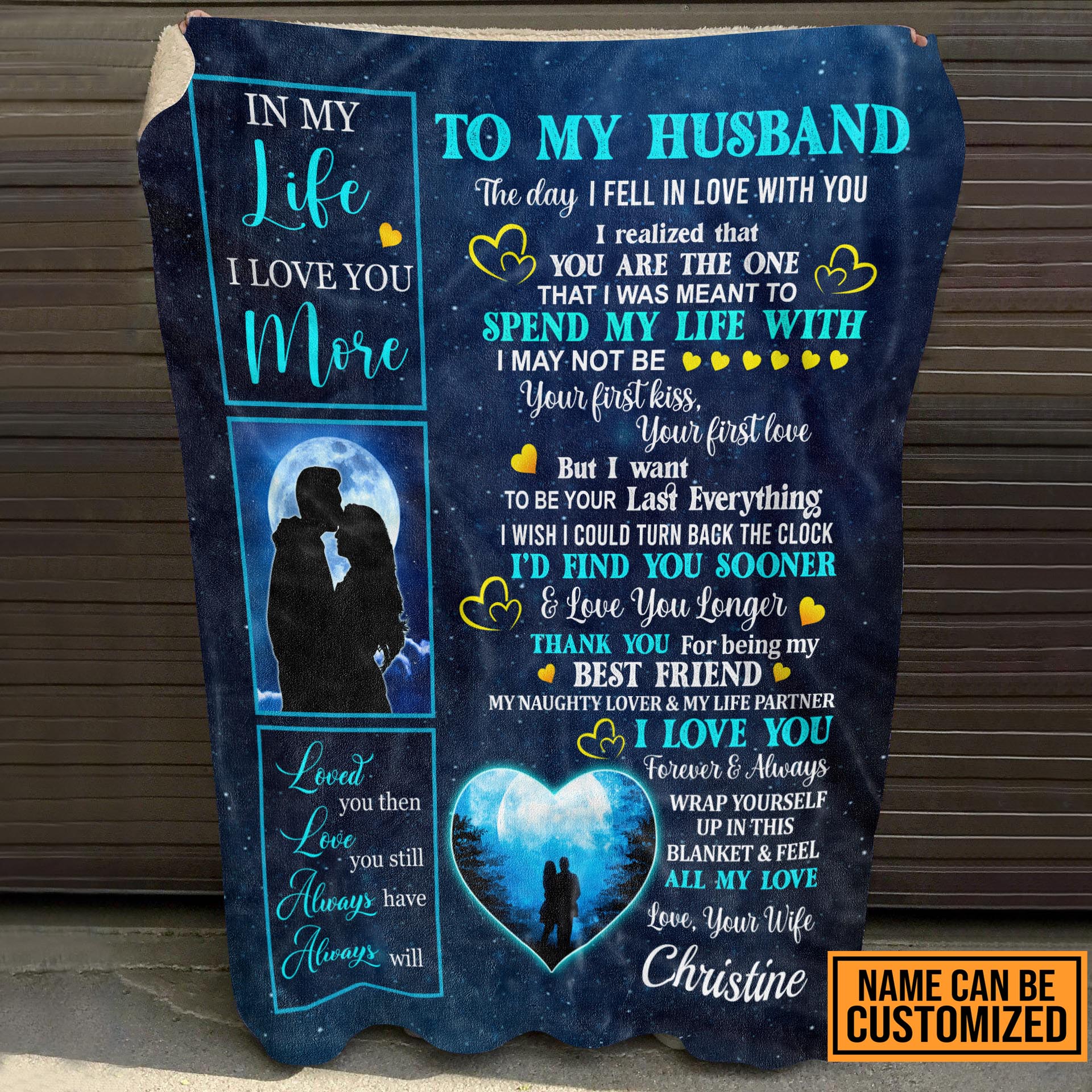 7VT. To My Husband The Day I Fell In Love blanket mk3