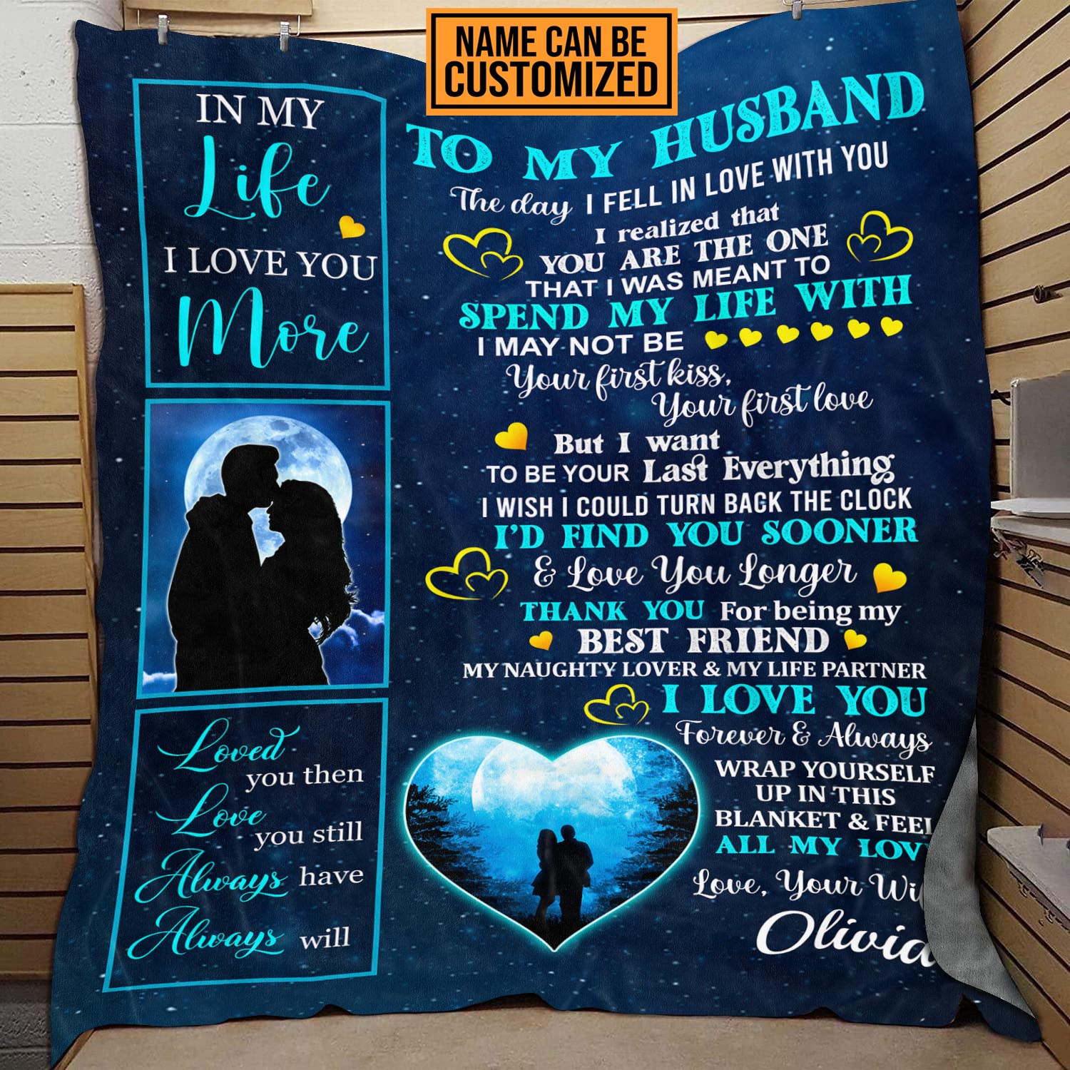 7VT. To My Husband The Day I Fell In Love blanket mk1