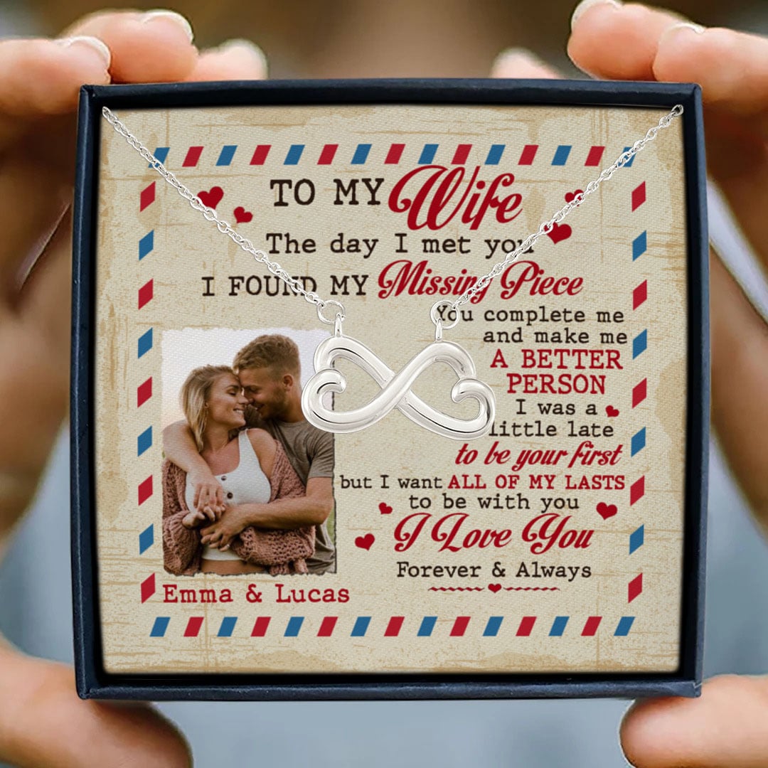 26 HG. To My Wife Photo Necklace-sample design Infinity Heart Necklace (Silver) 3