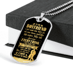 To My Boyfriend Everything I Just Want You Dog Tag Pendant Necklace - Valentines Day Anniversary Gifts