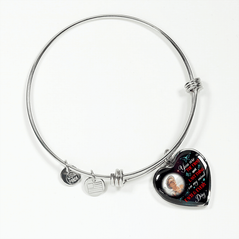 Personalized Photo The First And Last Thing Heart Pendant Necklace - Memorial Necklace