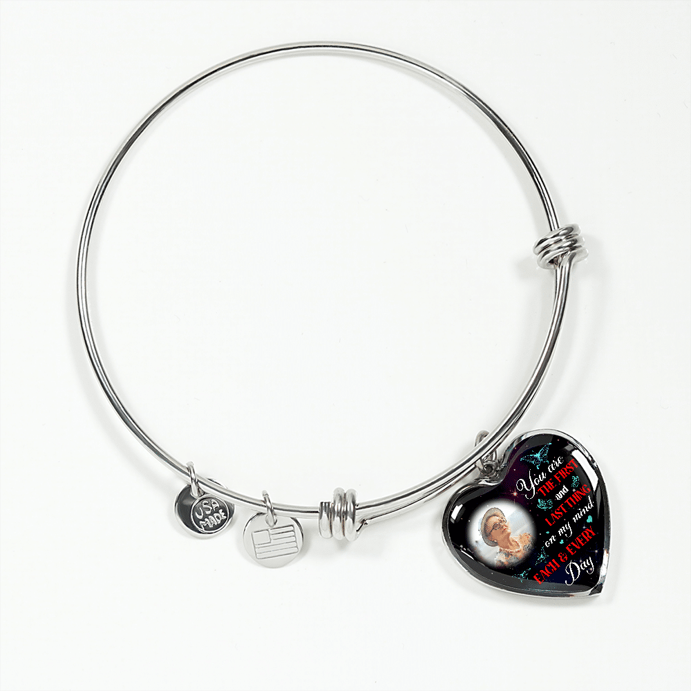 Personalized Photo The First And Last Thing Heart Pendant Necklace - Memorial Necklace Personalized Photo The First And Last Thing Heart Pendant Necklace - Memorial Necklace